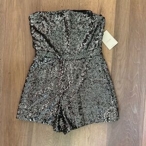 Strapless Sequin romper